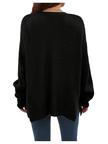 SweatyRocks Women's Chunky Oversize Open Front Cardigan Long Sleeve Fall Casual Y2k Loose Cardigans Sweater4