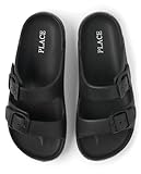 The Children's Place,Boys Double Buckle Slip On Slide Sandals,Black,2