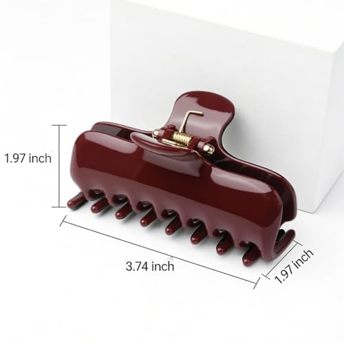 Pinza para cabello mediana rojo vino de fuerte agarre miniatura 5