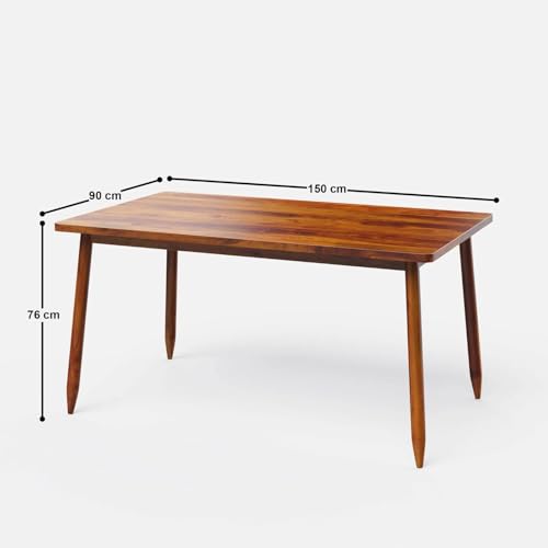 Image of Wooden Dining Table Set with 6 Chairs, Natural Oak, Rectangular, Modern Style, Cane Back Chairs with Cushions (Table (150 cm x 90 cm Cushion Couler Valvet)