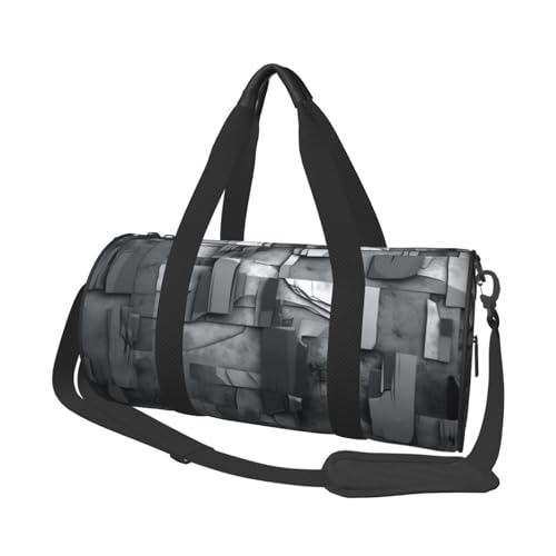 Abstract Gray printed Travel Bag Casual luggage bag