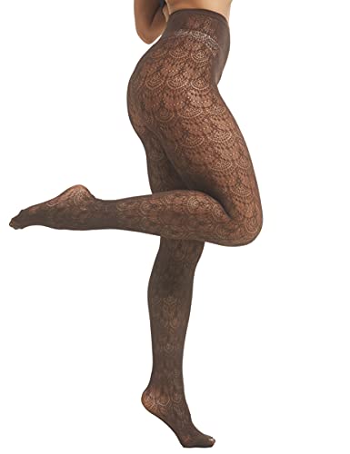 JarseHera Women Patterned Tights Hollow Out Knitted Pantyhose High Waist Chiffon Lace Fishnet Stockings2