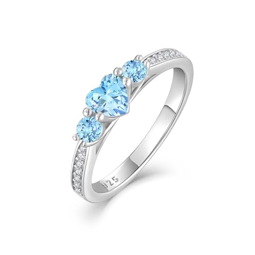 Engagement Wedding Band Ring 925 Sterling Silver Eternity Ring Birthstone Stackable Rings for Women Size 5-10