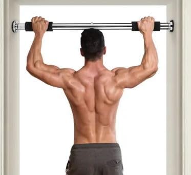 RK_Enterprise "Pull Up Bars For Home Workout -Chin Up Bar Gym Accessories for Men Door Way Adjustable Hanging Rod Without Screw, Anti-skid Grip, Strength Training Exercise Bar- Pullup Bar Red Black"