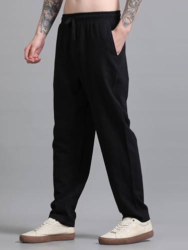 Image of StitchX Men's Airport Look Textured Seersucker Cotton Jogger Trousers S-4XL
