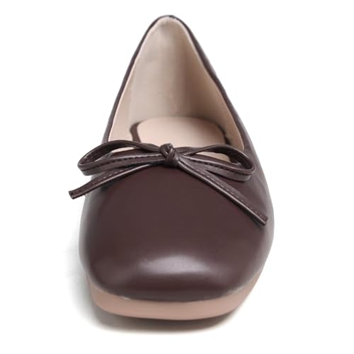 Image of Dear Time Women's Casual Foldable Ballet Flats Square Toe Ballerina Flats Shoes Comfortable
