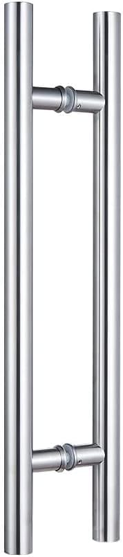 Ranbo Manija de puerta de acero inoxidable 304 resistente de grado comercial de 12 pulgadas, tirador de puerta de granero, tirador de vidrio,