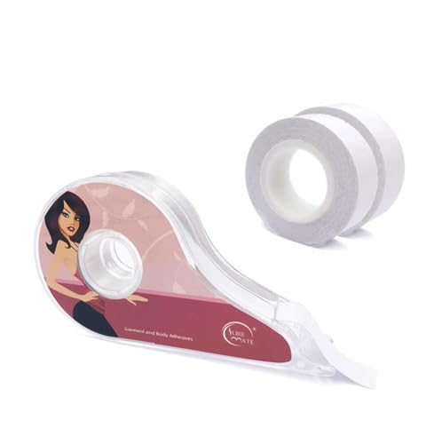 SUREMATE Body Tape, Medical Grade Double Sided Tape with Dispenser for Body and Clothes