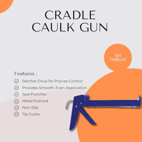 Image of HANDY DANDY Caulking Kit Bundle with Gorilla White Silicone Caulk(10oz), Drip-Free 10:1 Caulk Gun & 3-in-1 Tool - Waterproof Sealant for Bathroom, Kitchen, Window, Exterior - DIY Guide