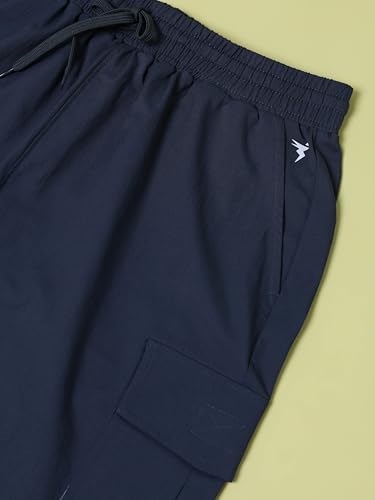 Image of TECHNOSPORT Men's Solid Slim Fit Sports Shorts TS Flexi Quick Dry Polyester Drawstring with Pockets UPF50+ for Gym Running Workout Anti Odour