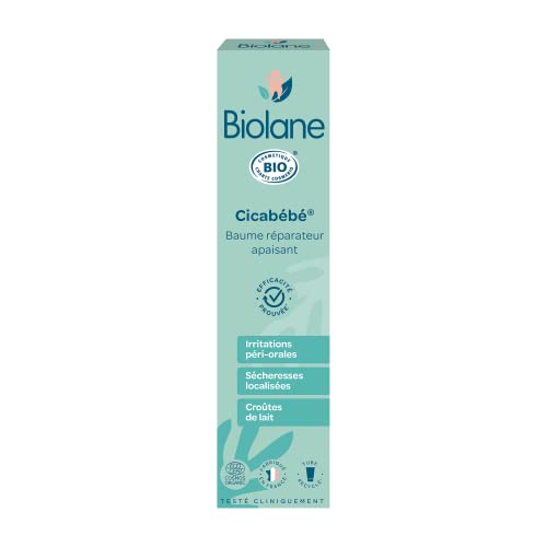 BIOLANE - Cicabébé BIO - Crème nourrissante - Baume réparateur - Croûtes de lait - Irritations péri-orales - Sécheresse - Apaise et soulage - 99 % Origine Naturelle - Tube 40ml - Fabriqué en France