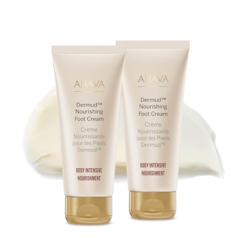 AHAVA Dermud Intensive Foot Cream Duo, 3.4 Fl.Oz x 2 - Intensive foot repair for fatigued, dry and cracked feet blend of Dead Sea Minerals & Mud, includes Magnesium, intensive repairing minerals