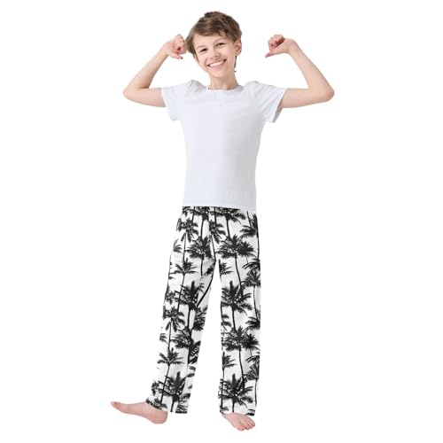 ZZXXB Palm Tree Boys Long Pants Soft Trousers Elastic Waist Kids Lounge Bottoms with Pockets S-XL2