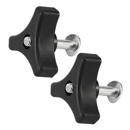 WeddHuis 2 Stück Rasenmäher Griffschrauben Set, Dreieck Griff Knauf Mutter Schraube Kunststoffschrauben und Muttern für Rasenmäher-Schiebegriffe Gartenwerkzeug Zubehör (Schwarz)