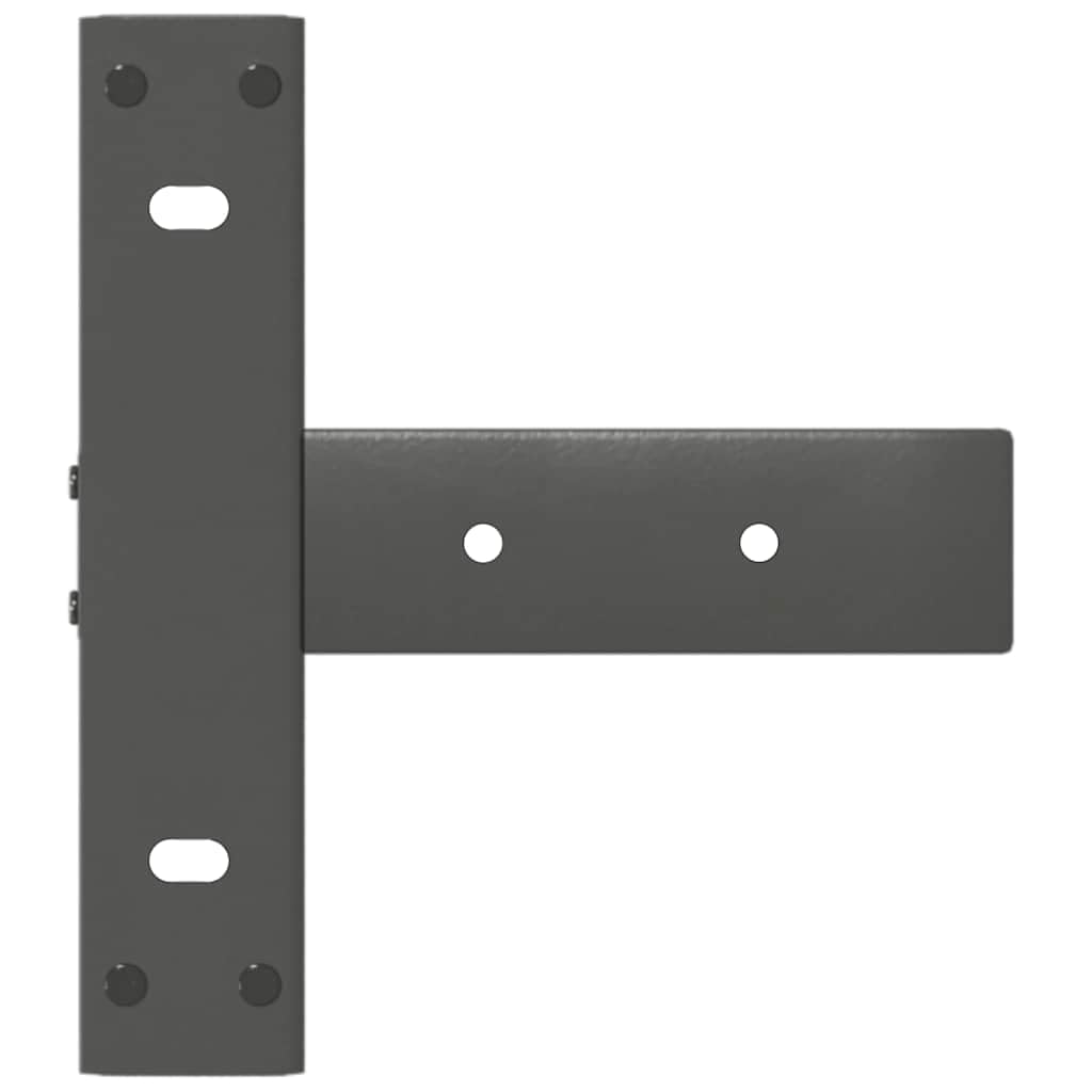 Nogi stołu konsolowego w kształcie litery T ze stali malowanej proszkowo, antracytowe, 25 x 28 x (72-73) cm, 2 sztuki z regulowanymi nóżkami poziomującymi, do stołu jadalnego, biurka, stołu