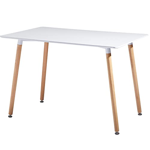 Tavolo da pranzo rotondo in legno retrò con piedistallo 100 cm bianco Akron
