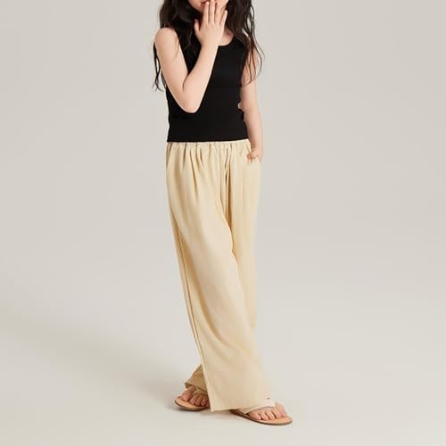 Kids Girls Baggy Straight Pants Elastic Waist Wide Leg Solid Color Relaxed Joggers Soft Sweatpants Casual Loose Trouser3