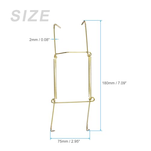 Image of METALLIXITY Plate Hanger (8 Inch) 5Pcs, Stainless Steel U Type Invisible Wall Hook with Tip Protectors - for Decorative Plates, China, Plates, Zinc Plated