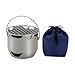Yiju Camp with Grill Grid Mini Camping Furnace Backpacker Cooking for Heating Roasting Tea Making Trips Indoor Outdoor, Olive Green