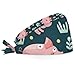 Bouffant Scrub Caps Printed Working Surgical Cap Childish Pig Nurse Hats with Buttons and Sweatband Adjustable Tie Back Hat for Women Men Multi Color