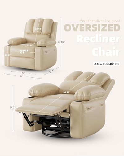 Sillón reclinable eléctrico crema con masaje miniatura 2