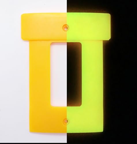 Mario Warp Pipe Single Light Switch Wall Plate Cover - Handmade Video Game Room Decor Geek Gamer Bedroom Living Room (Yellow Glow in the Dark - GFCI Single Rocker Cover 1-Gang Duplex)