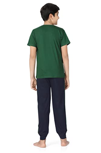Image of Kids Night Suit for Boys - Cotton Set of Pyjama & T-Shirt Sleepwear - Lightweight & Comfortable Night Wear for Kids