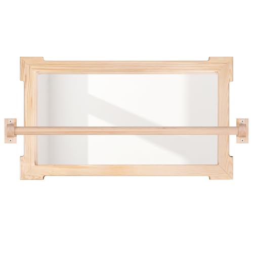 Image of GTian Montessori Pull Up Bar for Infants Montessori Mirror Baby Wall, Baby Pull Up Bar, Montessori 3-in-1 Shatterproof Mirror, Wooden Pull Up Bar, Toddler Pull Up Bar
