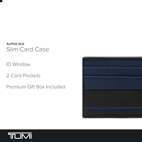 Image of TUMI - Alpha Slim Card Case - Slim Billfold Wallet for Travel - Slip Pocket Wallet - Small Wallet - 2.8 inch X 4.1 inch X 0.2 inch - Navy
