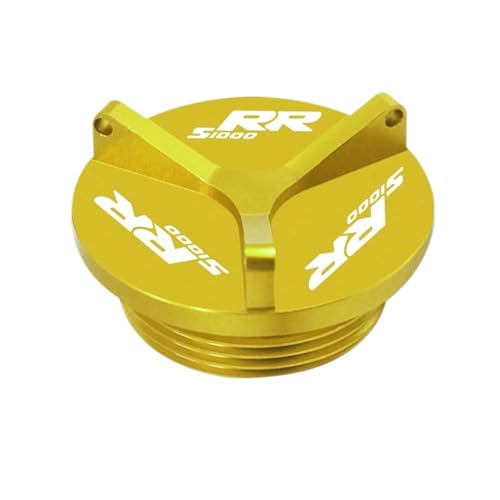 YIJIEBAO Passend for BMW S1000R S1000RR S 1000R 1000RR 2009–2023 Motorrad CNC-Motorölfilterabdeckung Ölstopfenkappe Zubehör(A gold)