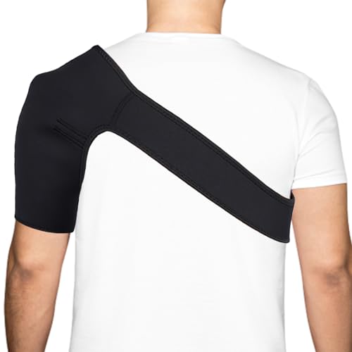 Correa de Soporte de Hombro para Hombres y Mujeres, Apoyo de Hombro Transpirable, Ajustable Soporte de Protector de Hombre, Hombreras Deportivas para Manguito rotador Roto, Bursitis (Izquierda)