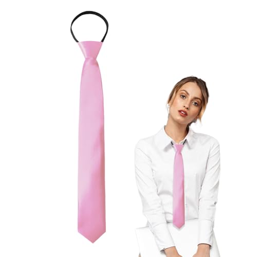 Image of Luckyvestir Womens Tie, Pre Tied Black /Red Ties for Women Adjustable Zipper Womens Necktie