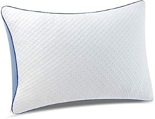 pillowLY Shredded Memory Foam Pillow For Neck Support & Pain Relief - 2 Comfort Orthopedic Zones (Soft & Firm) Adjustable for Stomach Back & Side Sleepers