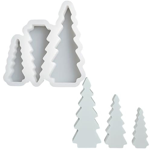 Silikon Gießformen Weihnachten Christmas Tree Silicone Mold DIY Craft for Candle and Soap Making Festive Decoration Creation 1 Piece