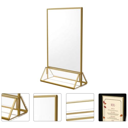 Soporte de etiquetas de precio dorado para mesas de restaurantes y eventos, 2 piezas 8