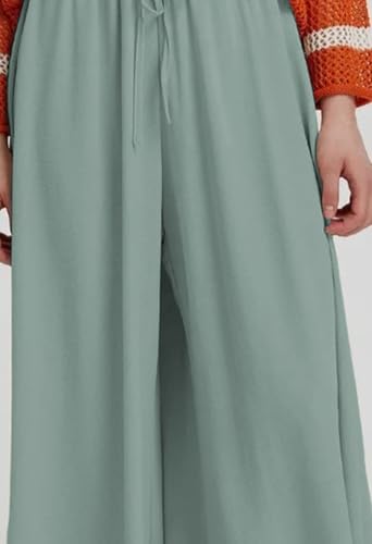 Image of KOTTY Women's Relaxed Fit Wide-Leg Drawstring Palazzo Trouser for Everyday Comfort & Style