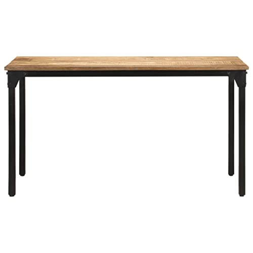 Table à manger bois manguier 140 cm table de cuisine industrielle stable