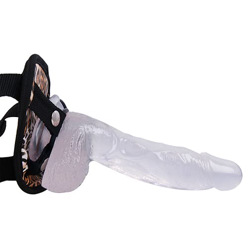 Indoor Play Couples Adjustable Waist Straps Flexible Realistic Rod Soft Silicone Toys for Women Men Body Relaxing, Small Size 6inch Fully Adjustable (Clear)