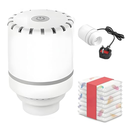 Vacuum Bag Electric Air Pump, Electric Vacuum Pump for Vacuum Storage Bags, Portable Vacuum Pump, Travel Vacuum Bag Pump, Powerful Suction Pump for Clothes, Blankets, Mattress, Curtains (27MM)