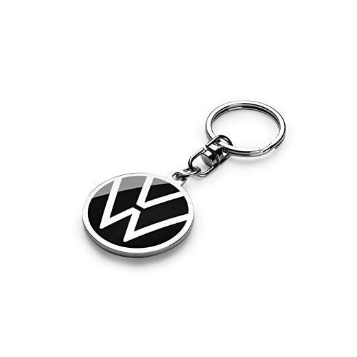 Volkswagen 000087010BQ Llavero con el nuevo logotipo, diámetro 37 mm, negro, diámetro 37 mm