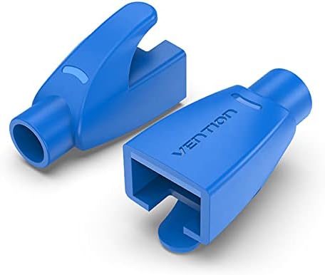 VENTION RJ45 Boots Cover, RJ45 Plugs Cable Connector Cover Strain Relief Boots, Ethernet Network Plug, Cable Plastic Boots Cap 50PCS (Blue)