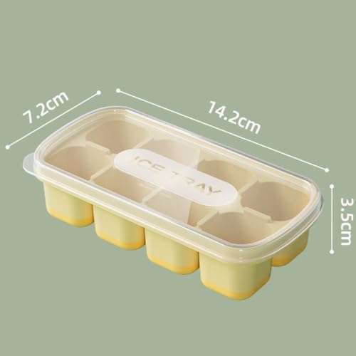 Molde para hielo silicona con tapa amarillo miniatura 2