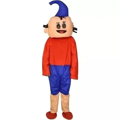 Funny Noddy Muticolor Full Costume Mascot For Prank or Birthday Elders Halloween Costume, Prank Costume, mask With Gloves Adult Size