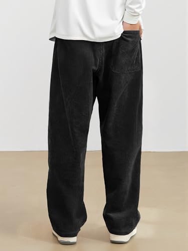 Image of JMIERR Mens Corduroy Pants Wide Leg Baggy Sweatpants | Loose Fit Joggers, Elastic Waist Drawstring, Casual Sweatpants, Vintage Pants, Fall Winter Fashion, Streetwear