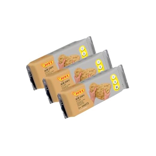 Jovi - Kit Air Dry de 3 Unidades - Pasta para modelar, Secado al Aire sin Horno, Color Ocre, 3 Unidades de 250 Gramos (P87/3)