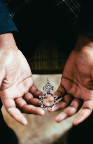 Saint Benedict Rosary Ring with Red Enamel Accents3