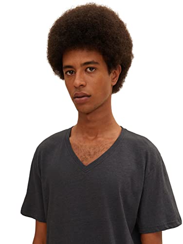TOM TAILOR Herren T-Shirt mit V-Ausschnitt im Doppelpack, 11086 - Dark Grey Melange, XXXL 3