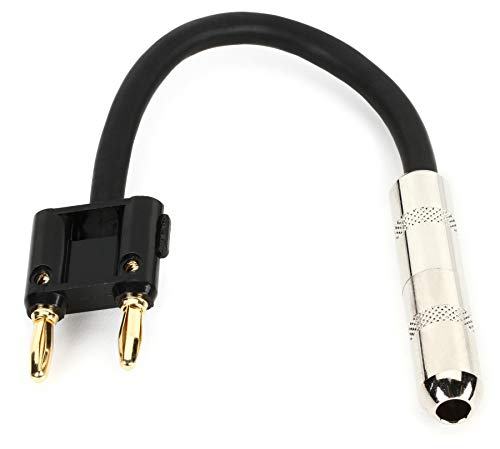 Hosa BNP-116BK Black 1/4 Inch TS to Dual Banana Speaker Adaptor, 6 Inches