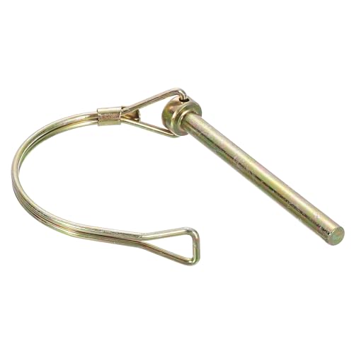 QUARKZMAN 1 Stück Rohrklappsplinte Splinte Rohre 6,3 mm x 70 mm Linch Pin mit Ring, Anhängerstifte Runde Linch Pins für Boot Kajak Anhänger Traktor Wagen, Golden