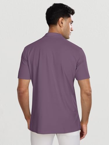 Image of BULLMER Trendy Solid Zipper Collar /Polo Neck Tshirt for Men